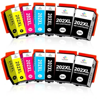 Abbildung von LeciRoba 202xl druckerpatronen Ersatz für Epson 202 und Multipack Expression Premium XP 6000 6005 6100 6105 (12 Pack)
