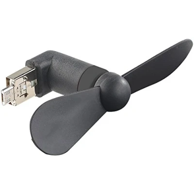 Abbildung von Callstel Ventilator Handy: 2er Set Mini Ventilatoren, USB &amp; Micro Stecker für PC Co. (USB Gadget, Smartphone Ventilator, Outdoor unterwegs)