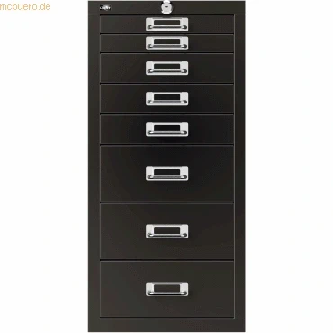 Abbildung von Bisley Schubladenschrank Eco für A4 HxBxT 59x28,2x41,2cm 8 Schübe schw