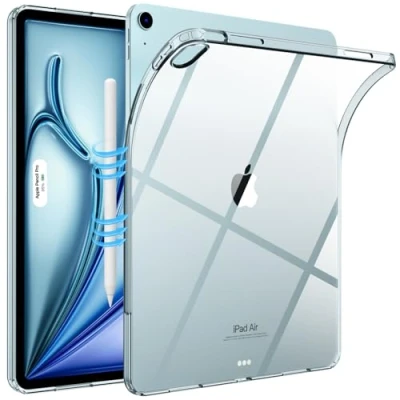 Abbildung von TiMOVO Hülle für iPad Air 13 Zoll (M2) 2024, Schlanke &amp; Leichte TPU Klare Rückseite Schutzhülle 13,Unterstützt Pencil Pro und Pencil(USB C), Transparent