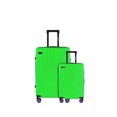 Abbildung von ETERNITIVE Hartschalenkoffer Set Klein und Groß I Rollkoffer aus ABS Größe: 55 &amp; 75,5 cm Reisekoffer mit Rollen 360 TSA Schloss Koffer Handgepäck 37L 99L Grün