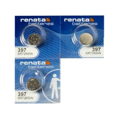 Abbildung von Uhrenbatterie Renata Swiss Made 397 oder SR726SW AG2 1.5V schnelle Schiff (3 x SR 726 SW)