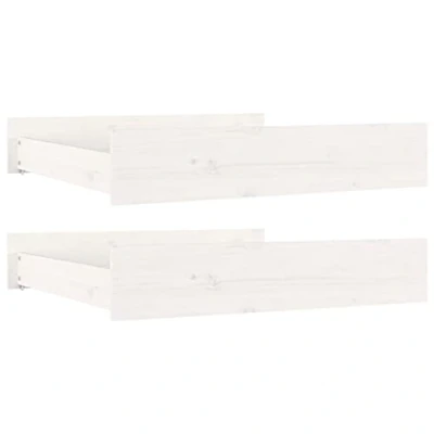 Abbildung von vidaXL 2X Bettschublade Bettkasten Bettschubkasten Schubkasten Unterbettschublade Bettschubladen Schublade Schlafzimmer Weiß Massivholz Kiefer