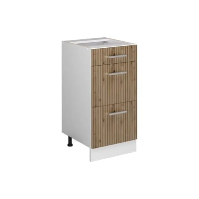 Abbildung von Vicco Küchenunterschrank R Line, Artisan Eiche/Weiß, 40 cm mit Schubladen, ohne Arbeitsplatte