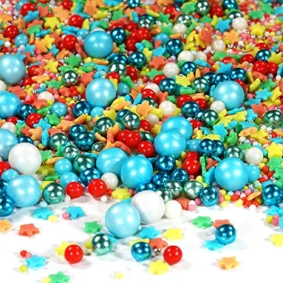 Abbildung von Streusel GLÜCK bunt Zauberei Sprinkles 180g bunte Zuckerstreusel perfekt zum Backen als Tortendeko und Plätzchen Deko für Kindergeburtstag Cupcakes Muffins