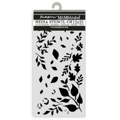 Abbildung von Stamperia Create Happiness Dewdrops Thick Stencil 12x25cm Big Leaves (KSTDL108)