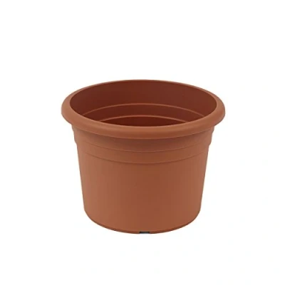 Abbildung von greemotion Pflanzkübel Fiona, UV Beständiger Blumentopf aus Kunststoff, Pflanzgefäß mit Bodenlöchern, Volumen ca. 5 l, Ø 25 x H 18 cm