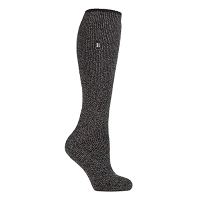 Abbildung von HEAT HOLDERS Damen Merinowolle Socken Lang Warm Thermo Wollsocken Kniestrümpfe Merino für Winter (37 42, Schwarz)