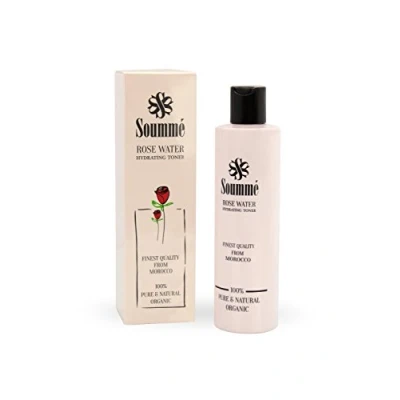 Abbildung von Soumme Rosenwasser 100% biologisch, organisch &amp; natürlich ganze 280 ml reinigend, pflegend und feuchtigkeitsspendend vegan bio zertifiziert