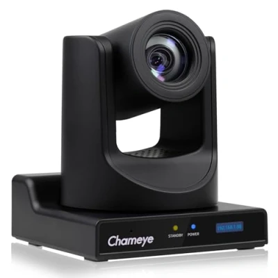Abbildung von Chameye HDMI PTZ Camera 30x Optical Zoom AI Auto Tracking with LCD Display, 3G SDI IP 1080P 60fps PoE Live Streaming for Church Worship Education Events, C730 Black