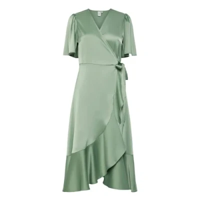 Abbildung von Y.A.S Wickelkleid &quot;YASTHEA 2/4 MIDI WRAP DRESS S. NOOS&quot;, mit Volant