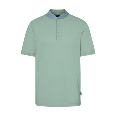 Abbildung von bugatti MIT Stehkragen Tshirt basic, Herren, Größe: 4XL, Mint