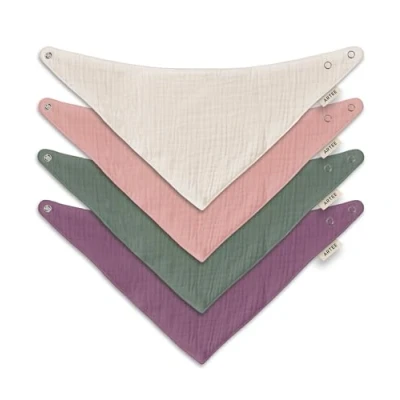 Abbildung von Artee Baby und Kleinkinder Halstuch, Sabberlatz aus 100% Musselin Baumwolle jeweils in Größe S oder M, 4 10 Stück Set (4, Lilies, M)