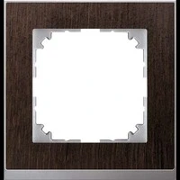 Abbildung von Merten MEG4010 3671 M Pure Decor Rahmen, 1fach, Wenge/Aluminium