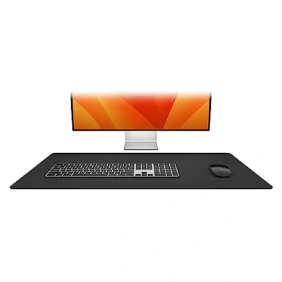 Abbildung von Twelve South DeskPad Nachhaltige Leder Verlängerungsmatte für die Maus, spritzwasserfest, rutschfeste Mausoberfläche, optimale Größe den Displaygebrauch, Schwarz, Mittel