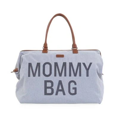 Abbildung von Childhome, Mommy Bag, Wickeltasche, Mutterschaft, Reisetasche, großes Fassungsvermögen, Wickelunterlage, verstellbarer Schultergurt, unterteilt, Kühltasche, Kofferdurchgang, Jersey grau