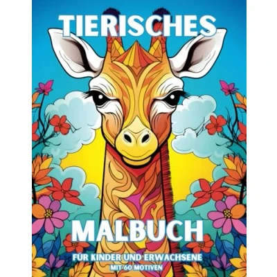 Abbildung von Tierisches Malbuch für Kinder und Erwachsene mit 60 Motiven: Ausmalbuch verschiedenen Tieren Erwachsene, Jugendliche &amp; ab 10 Jahren