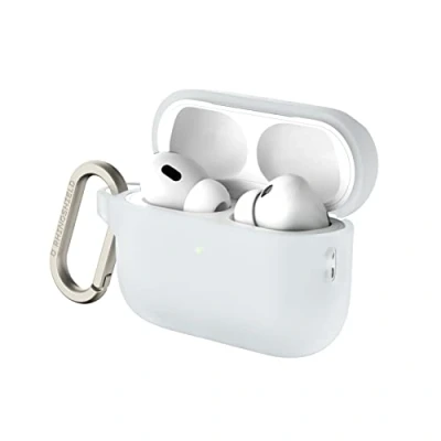 Abbildung von RHINOSHIELD AirPods Case mit Karabiner kompatibel Apple [AirPods Pro 2] Fallschutz in Militärqualität, Kratzfest, kabelloses Aufladen [Transparent, Standard Set]