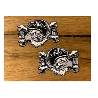 Abbildung von 24/7stickers MG361 / 2X Aufkleber Adler je 7,5x5,5cm Eagle Chopper Bobber Biker Motorrad USA Vintage Retro Oldtimer