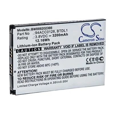 Abbildung von vhbw Akku Ersatz für Datalogic 3H21 00000491, 94ACC0128, 94ACC0129, BTDL1 Handheld Computer Scanner (3200mAh, 3,8V, Li Ion)