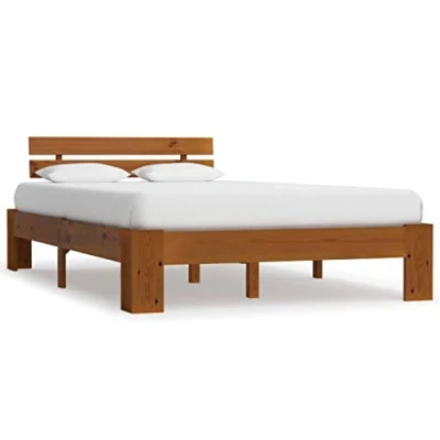 Abbildung von vidaXL Bett Massivholzbett Kiefer Honigbraun 120x200 cm