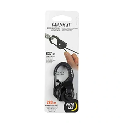 Abbildung von CamJam® XT™ Nite Ize NCJSA 01 R3 Knotenhilfe NI Schnurspanner, schwarz, 1 Stück (1er Pack)