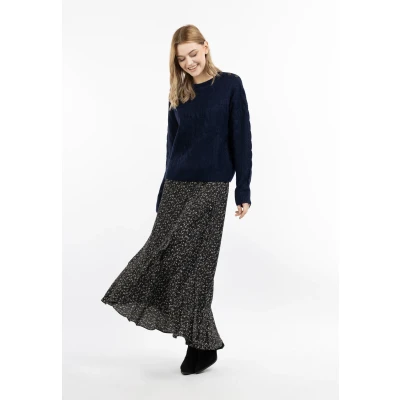 Abbildung von DREIMASTER Vintage Strickpullover für Damen XS/S / Marine 74% Polyacryl 22% Polyester 4% Elasthan