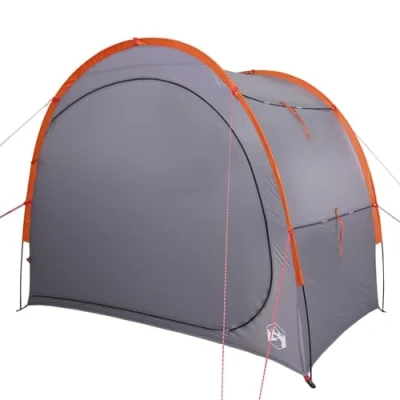 Abbildung von vidaXL Beistellzelt, Lagerzelt mit Stauraum, Umkleidezelt Wasserdicht Tragbar, Campingzelt Aufbewahrungszelt Zelt, Grau 185T Polyester