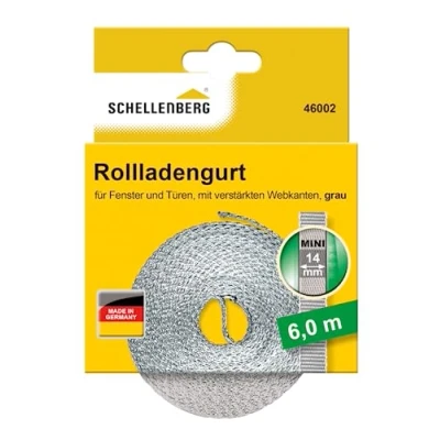 Abbildung von SCHELLENBERG Mini Rollladengurt, zur Bedienung eines Rolladens mit Gurtwickler, 14 mm, 6 m Länge