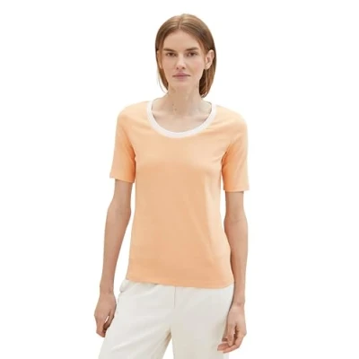 Abbildung von TOM Tailor MIT Rundhalsausschnitt Tshirt basic, Damen, Größe: Small, Light coral
