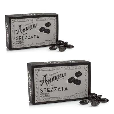 Abbildung von Amarelli Spezzata Lakritz mit seiner und unverwechselbaren Geschmack 2x100 gr