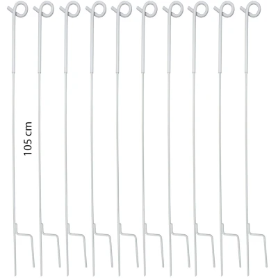 Abbildung von Ako Metallpfahl Weiß 105cm 10 Stück