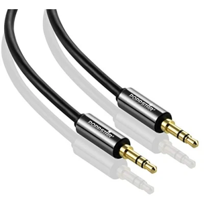 Abbildung von POPPSTAR 0,5m Audio Kabel Klinke (3,5mm Klinkenkabel vergoldet), Kopfhörerkabel Lautsprecherkabel für Kopfhörer, Smartphone, MP3 player, Auto Kfz Autoradio, schwarz