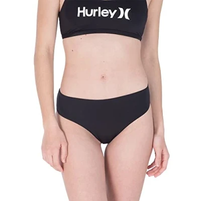 Abbildung von Hurley Damen Solid Full Bikini Bottoms, schwarz, S