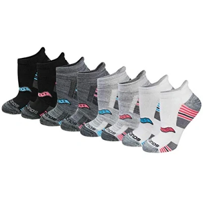 Abbildung von Saucony Damen Multi pack Performance Heel Tab Athletic Socks Laufshorts, Grau Fashion (8 Stück), Shoe Size: 5 10 EU