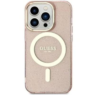 Abbildung von Guess GUHMN61HCMCGP Hülle für iPhone 11 / Xr 6.1&quot; Rosa hardcase Glitter Gold