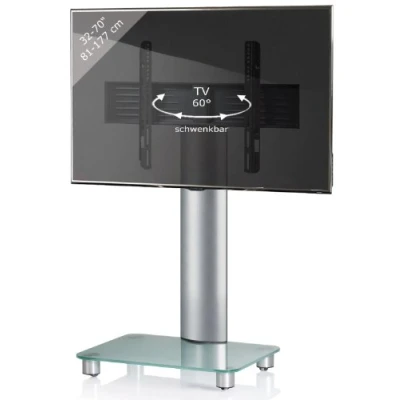 Abbildung von VCM TV Standfuß Ständer Rack Alu Glas Rollen Tosal Ständer, (1 tlg)