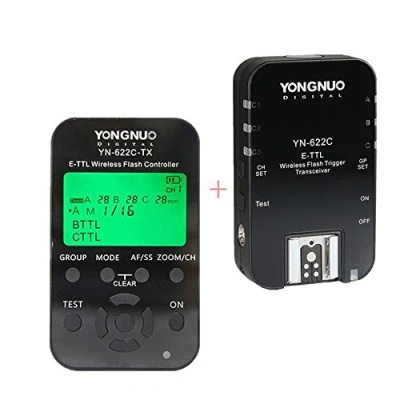 Abbildung von Yongnuo YN622C KIT Wireless i TTL Blitzauslöser mit LED Bildschirm für Canon Kameras, (einschließlich TX Controller und Transceiver ) + WINGONEER Diffusor