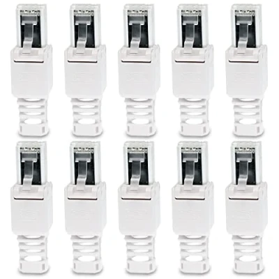 Abbildung von UC Express CAT 6a RJ45 Netzwerkstecker 10x Netzwerk Stecker Steckverbinder mit Zugentlastung werkzeuglos 6 CAT6a LAN Netzwerkkabel