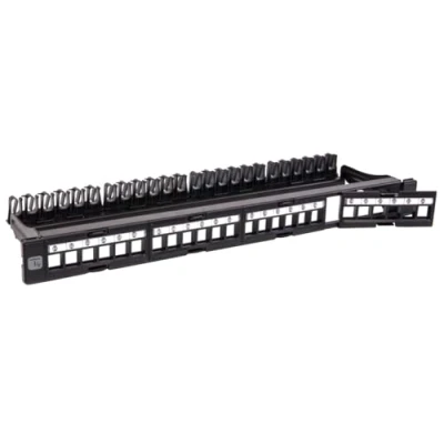 Abbildung von Patch Panel 24p Keystone UTP mit 4 abnehmbaren Abschnitten je 6 Ports