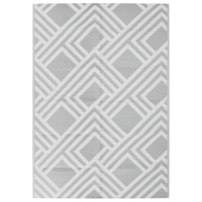 Abbildung von vidaXL Outdoor Teppich, Gartenteppich Beidseitig, Balkonteppich Terrassenteppich UV beständig, Läufer Teppich für Balkon Terrasse, Grau 140x200cm PP