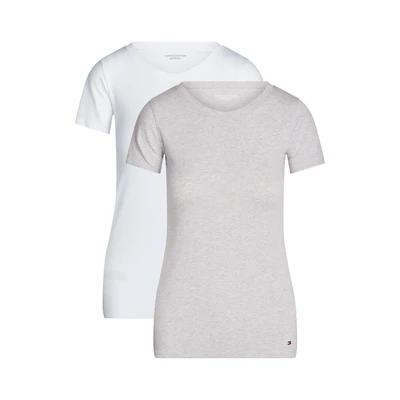 Abbildung von Tommy Hilfiger 2 PACK Tshirt Unterhemd/shirt, Damen, Größe: 38 40, White/light grey heather
