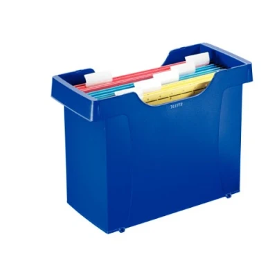 Abbildung von Leitz Mini Aktei, Hängemappenbox A4, Ideal zum Transport, Blau, Plus Serie, 19930035