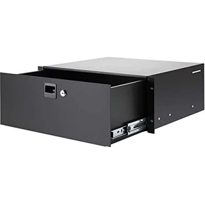 Abbildung von Adam Hall PROFI 4 HE 19&quot; Rackschublade 87404 Stahl, schwarz, Snaplock, abschließbar, Rack Schublade (4 Stahl)
