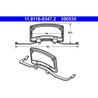 Abbildung von ATE 11.8116 0347.2 Feder, Bremssattel AUDI: A6 C6 Avant, A8 D3, Limousine, VOLKSWAGEN: Phaeton