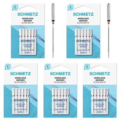 Abbildung von Schmetz 25 Nähmaschinen Nadeln ELx705 SUK CF Overlock Maschine Stärke 80/12