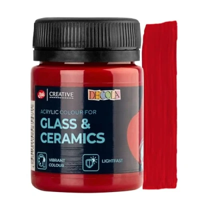 Abbildung von Decola Rot Porzellanfarbe 50ml Permanente Farbe für Glas und Keramik Hohe Deckkraft auf dunklen Oberflächen Hergestellt von Nevskaya Palitra