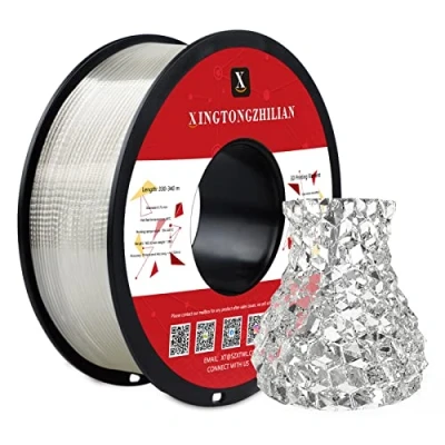 Abbildung von PETG+ Filament 1.75mm, 3D Drucker Filament, Maßgenauigkeit +/ 0.02mm,3D Druck Materialien für Drucker, 1Kg/ 1 Spule Transparent