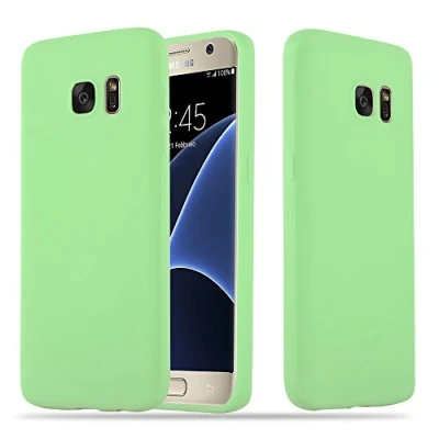 Abbildung von Cadorabo Hülle kompatibel mit Samsung Galaxy S7 Schutzhülle TPU Silikon Case Candy Design Slim Kratzfest Weiche Gummi Rundumschutz für in Grün