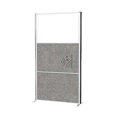 Abbildung von MAUL Trennwand Akustik MAULconnecto 180x100cm Raumteiler für Büro und Schreibtisch Freistehender Raumtrenner mit Standfüßen Ideal als Sichtschutz Schallschutz Akustikvlies + Whiteboard